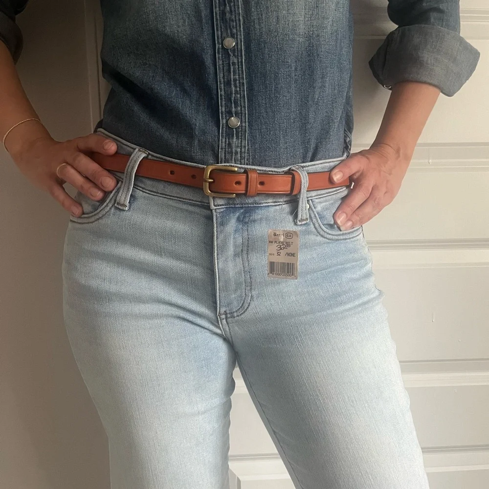 Bevel Women’s NM plate‎ Brown Leather Equestrian Belt Size 32